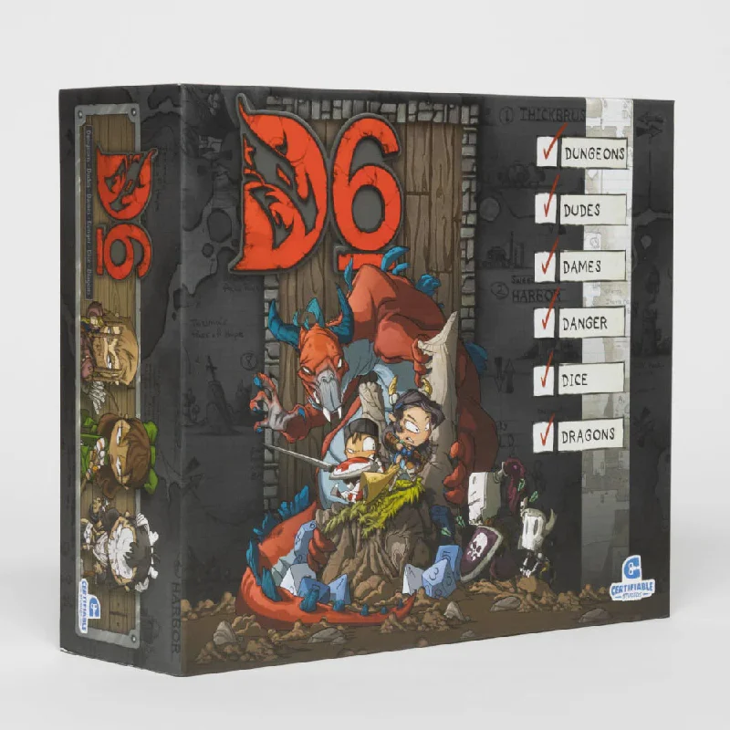 D6 Dungeons, Dudes, Dames, Danger, Dice, and Dragons! Base Game