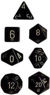 Dice Set Opaque Black/Gold (7) CHX25428