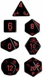 Dice Set Opaque Black/Red (7) CHX25418