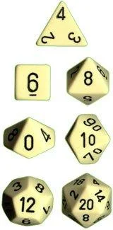 Dice Set Opaque Ivory/Black (7) CHX25400