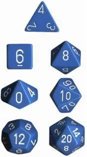 Dice Set Opaque Light Blue/White (7) CHX25416