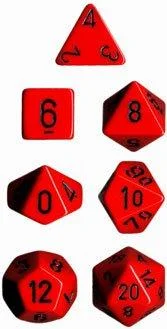 Dice Set Opaque Red/Black (7) CHX25414