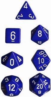 Dice Set Opaque Set Blue/White (7)