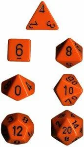 Dice Set Opaque Set Orange/Black (7)  CHX25403