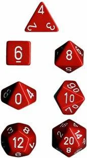 Dice Set Opaque Set Red/White (7) CHX25404