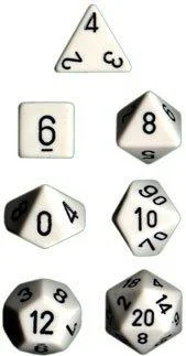 Dice Set Opaque Set White/Black (7)  CHX25401