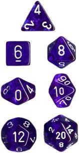 Dice Set Translucent Blue with White (7) CHX23076