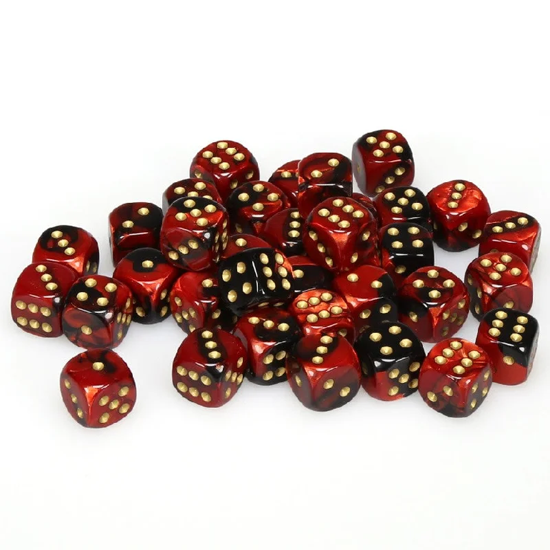 Gemini® 12mm d6 Black-Red/gold Dice Block (36 dice)