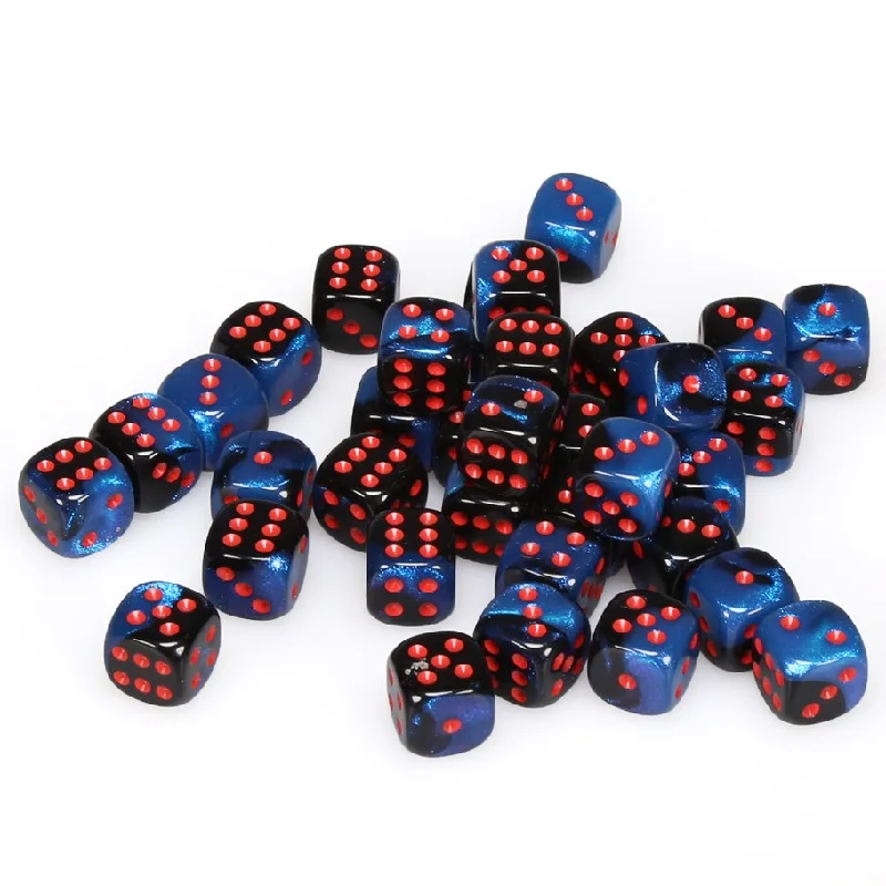 Gemini® 12mm d6 Black-Starlight/red Dice Block™ (36 dice)