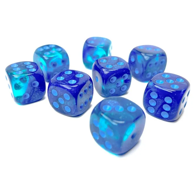 Gemini® 12mm d6 Blue-Blue/light blue Luminary™ Dice Block™ (36 dice)