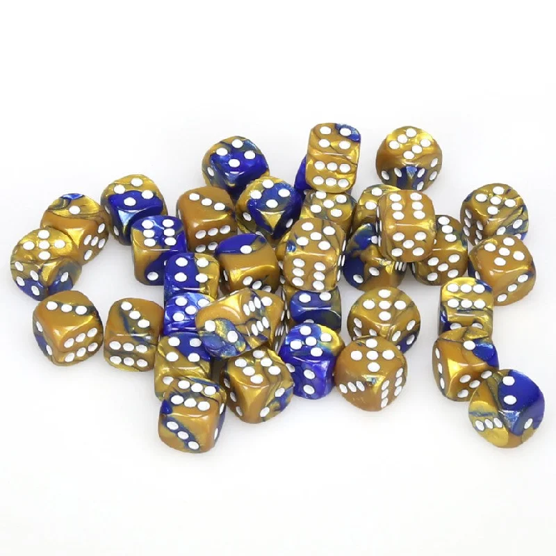 Gemini® 12mm d6 Blue-Gold/white Dice Block™ (36 dice)