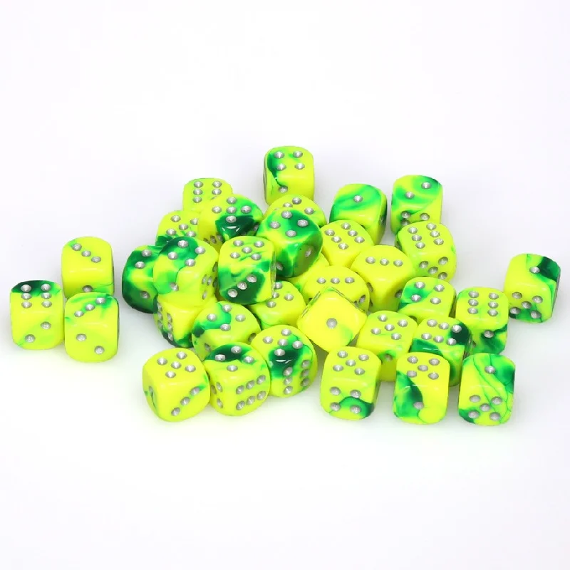 Gemini® 12mm d6 Green-Yellow/silver Dice Block™ (36 dice)