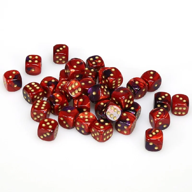 Gemini® 12mm d6 Purple-Red/gold Dice Block™ (36 dice)