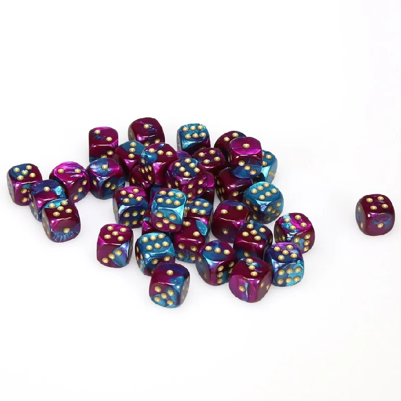 Gemini® 12mm d6 Purple-Teal/gold Dice Block™ (36 dice)