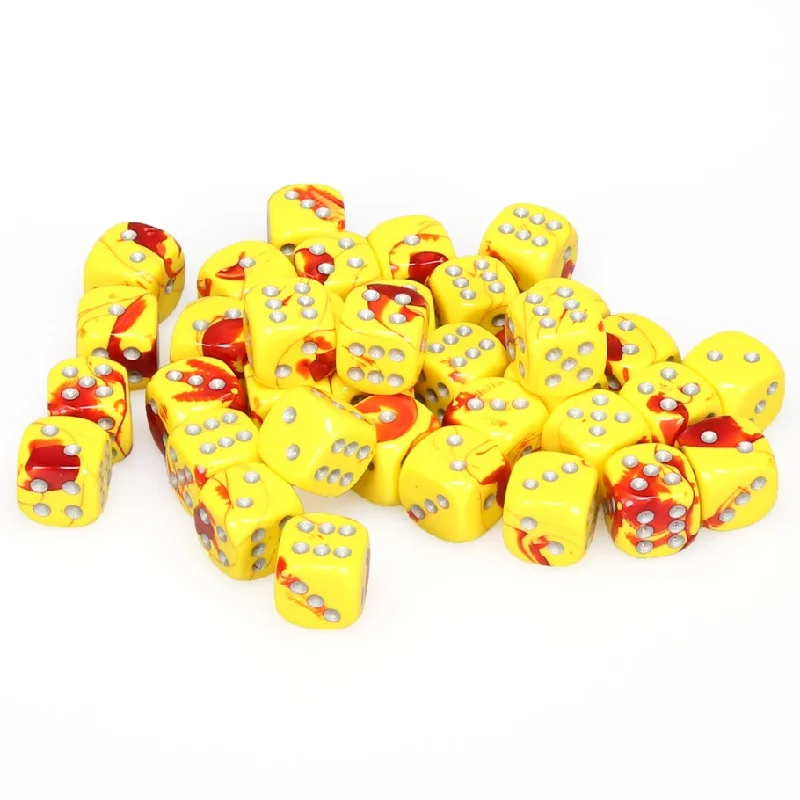 Gemini® 12mm d6 Red-Yellow/silver Dice Block™ (36 dice)