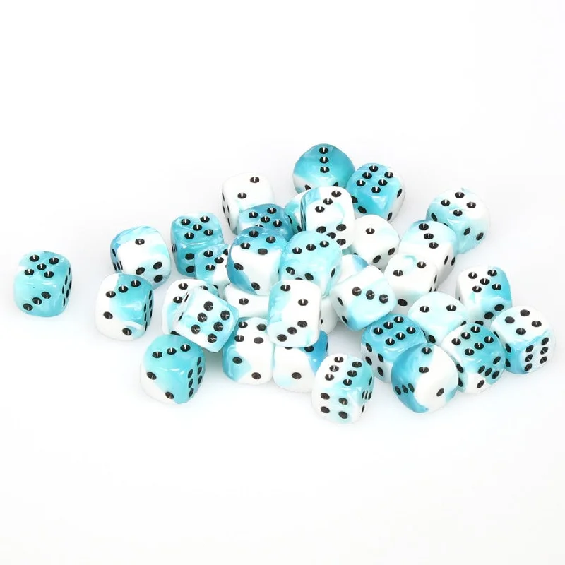 Gemini® 12mm d6 Teal-White/black Dice Block™ (36 dice)