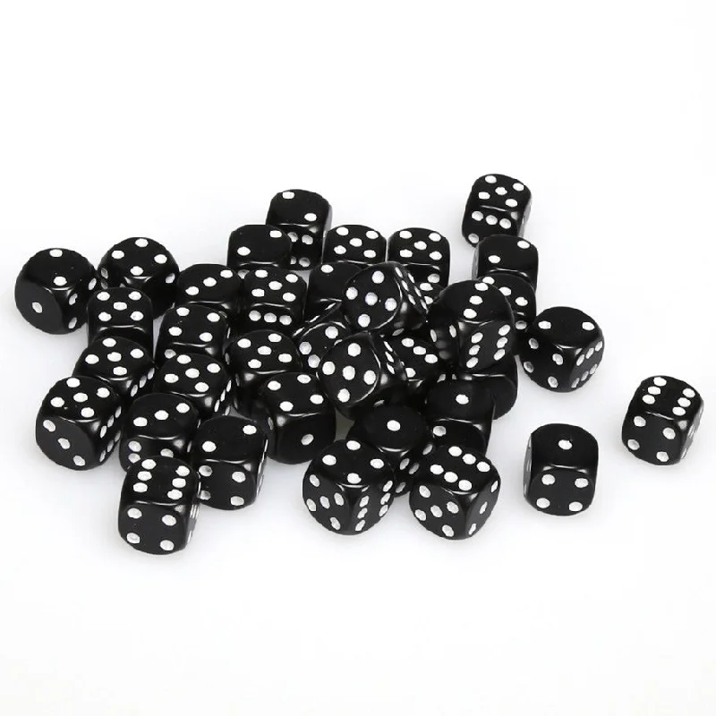 Opaque 12mm d6 Black/white Dice Block™ (36 dice)