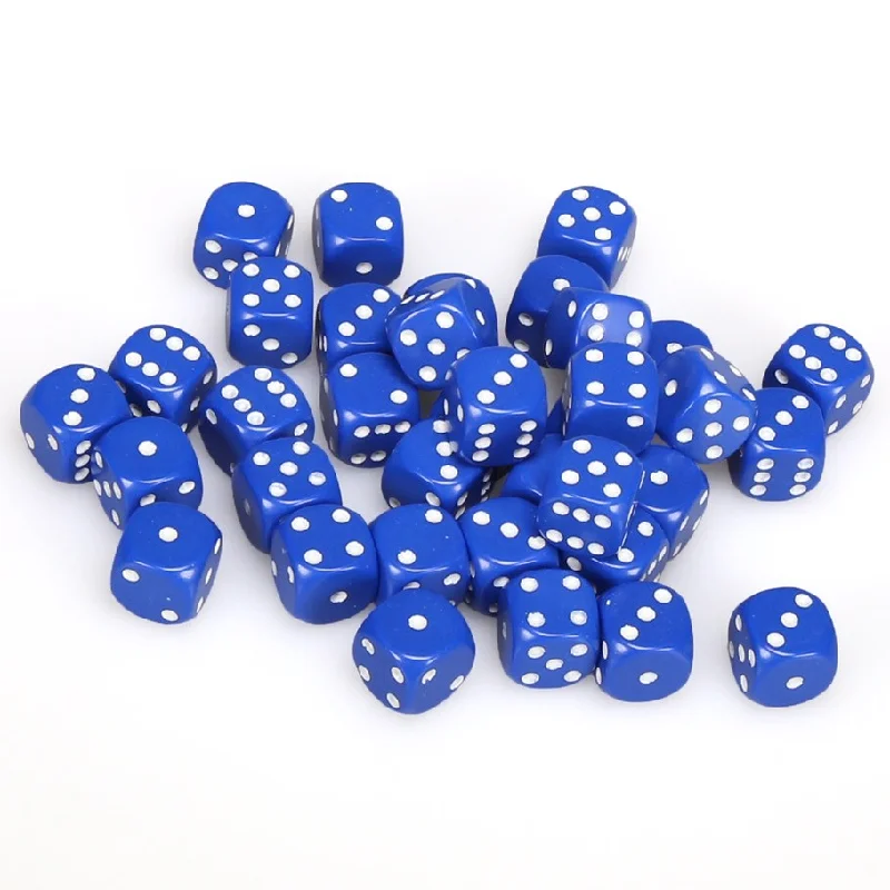 Opaque 12mm d6 Blue/white Dice Block™ (36 dice)