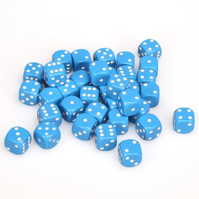 Opaque 12mm d6 Light Blue/white Dice Block™ (36 dice)