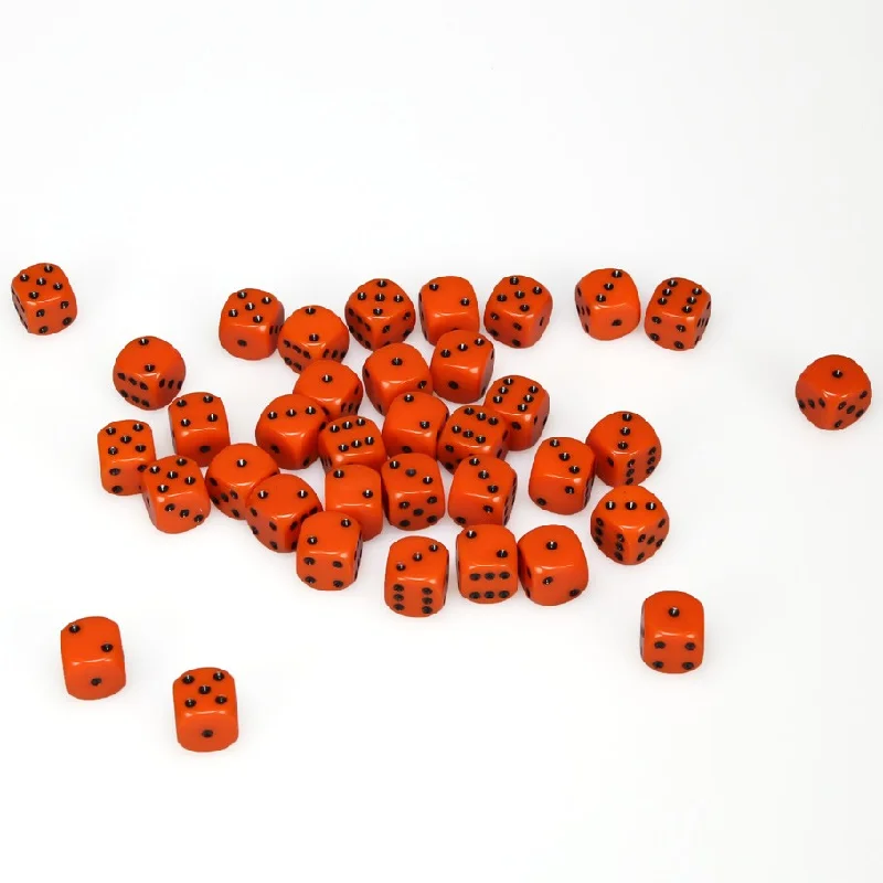 Opaque 12mm d6 Orange/black Dice Block™ (36 dice)