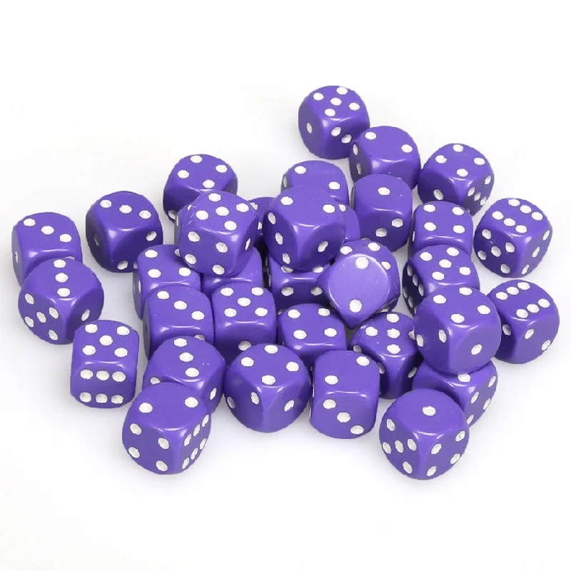 Opaque 12mm d6 Purple/white Dice Block™ (36 dice)