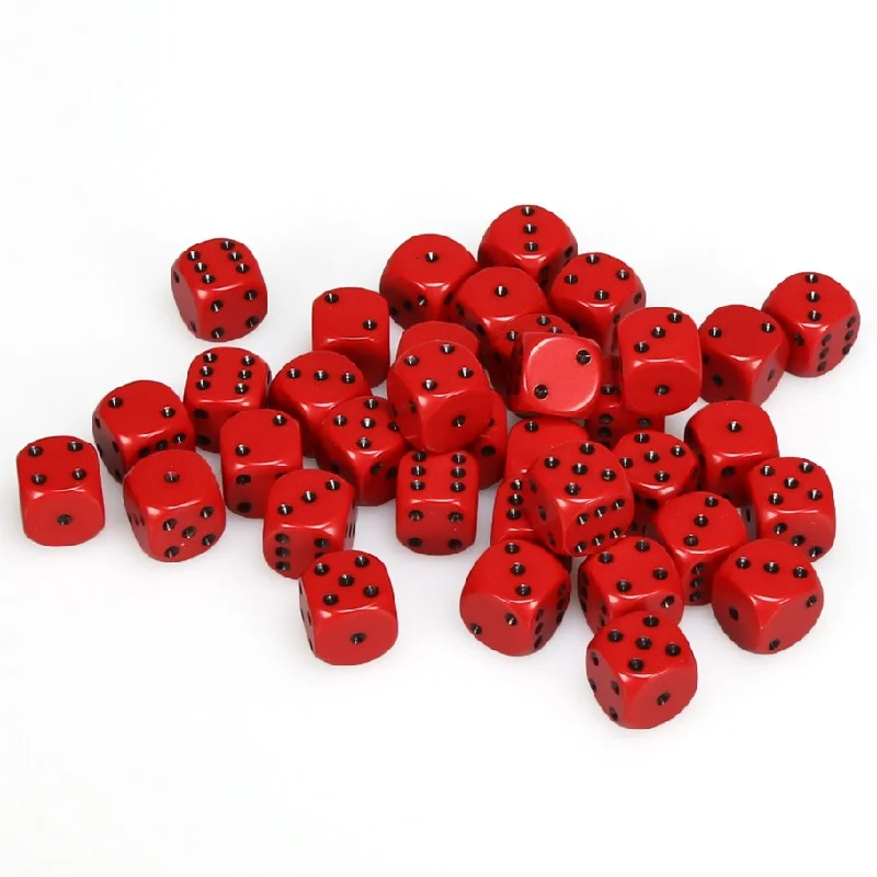 Opaque 12mm d6 Red/black Dice Block™ (36 dice)