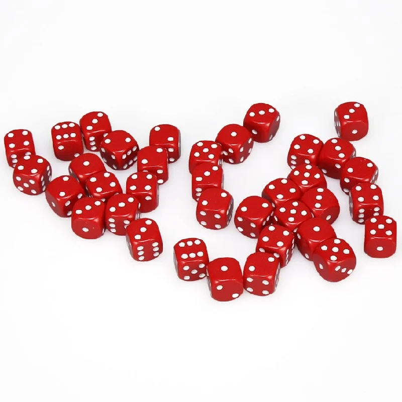 Opaque 12mm d6 Red/white Dice Block™ (36 dice)