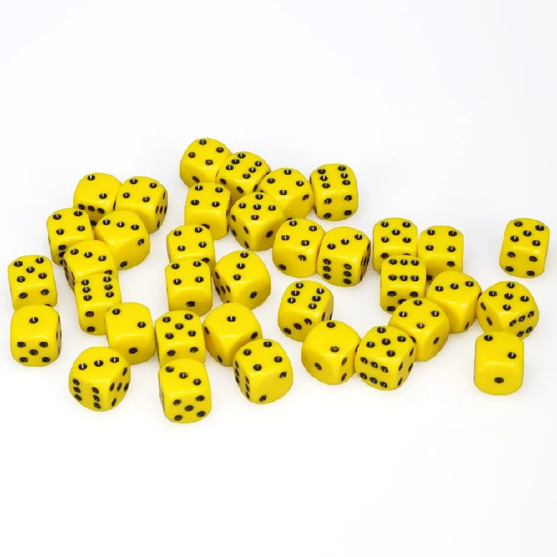 Opaque 12mm d6 Yellow/black Dice Block™ (36 dice)