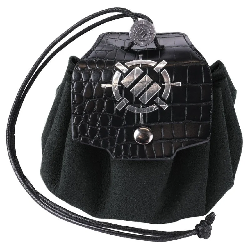 7-Set Enhance: Black Enamel Dice with Dice Pouch/Tray