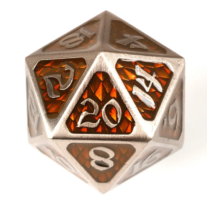 Die Hard Dice Metal Dire d20 - Drakona Gemtooth Diaphan [Oversized]