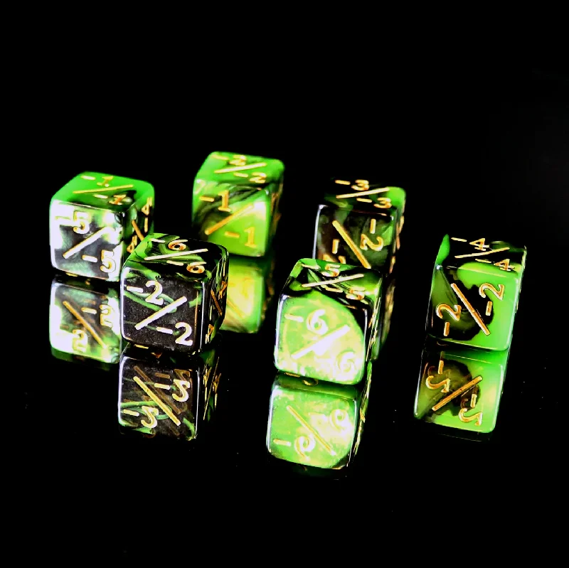 Die Hard Dice Negative Counter Set - Green/Black for MTG [6ct]