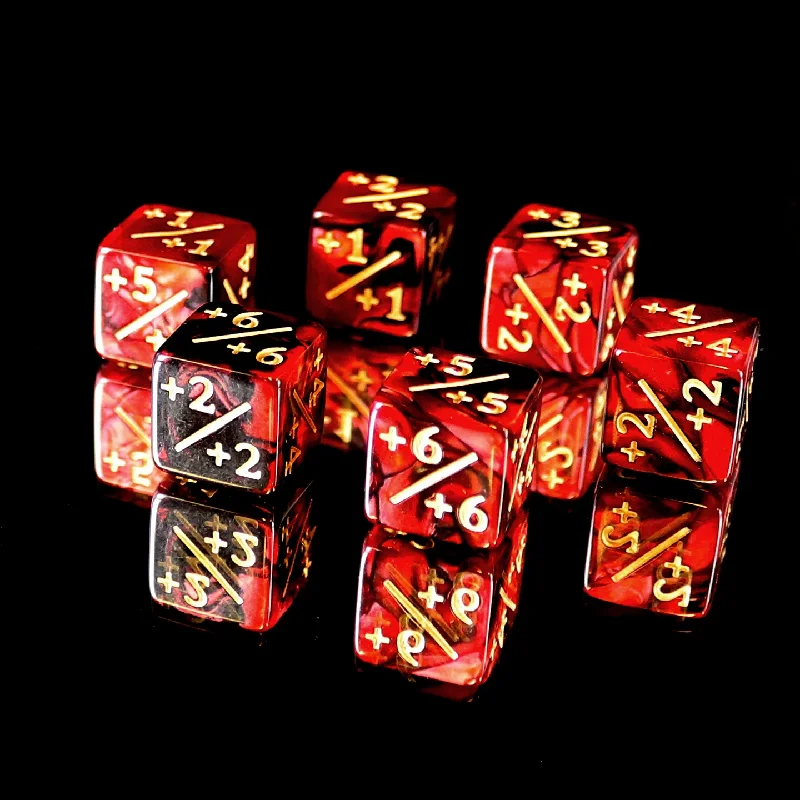 Die Hard Dice Positive Counter Set - Red/Black for MTG [6ct]