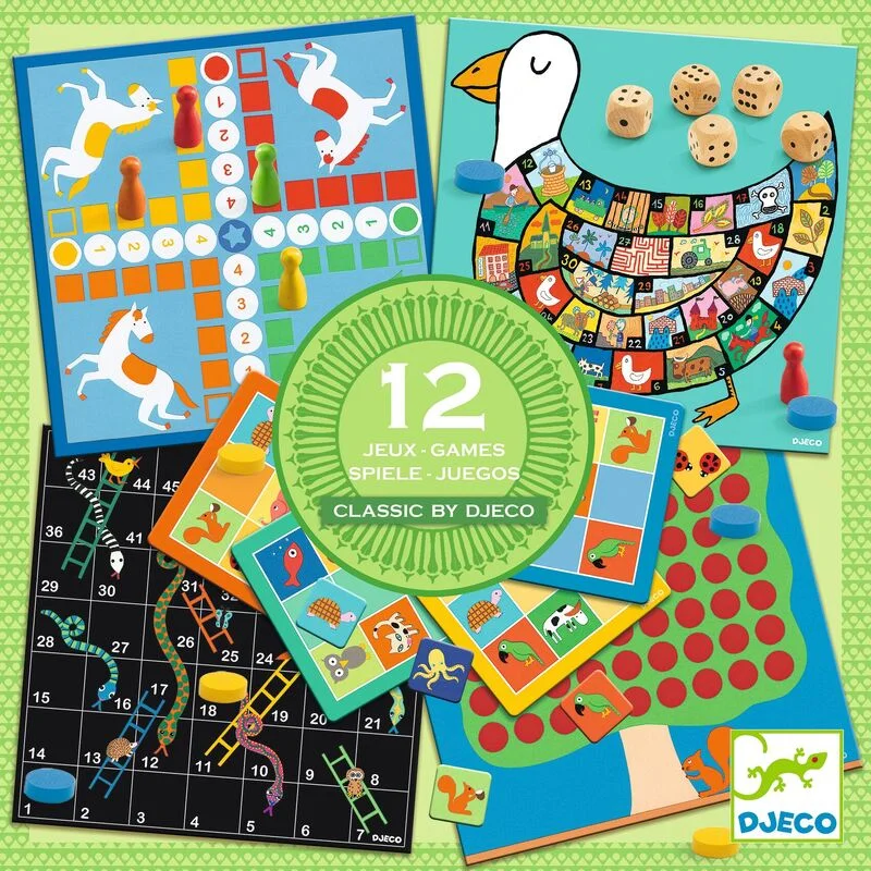 12 Classic Board Games Set by Djeco