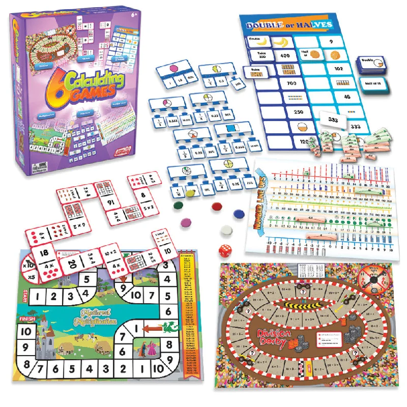 Junior Learning 6 Calculating Games - Educational Math Board Game