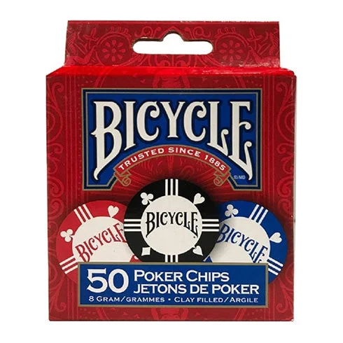 Bicycle 8 Gram Clay Poker Chips 50 Count