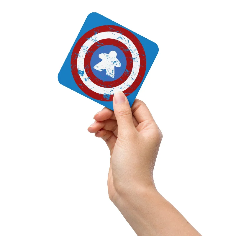 Captain Meeple Shield Board Game Coaster