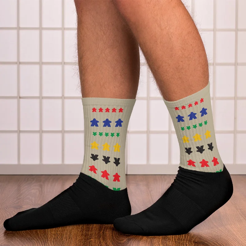 Classic Meeple Colors Board Game Socks