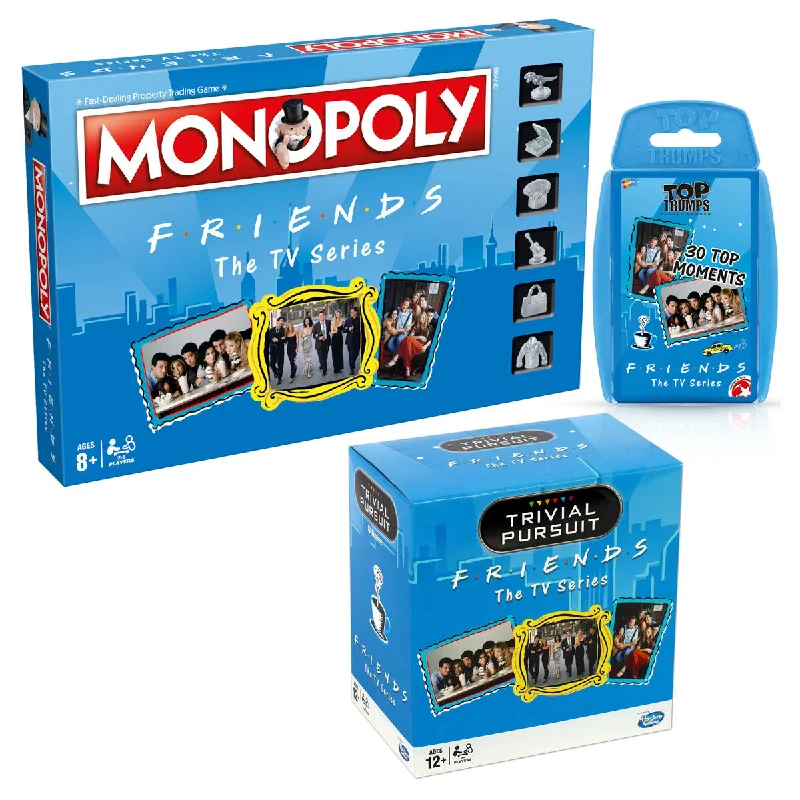 Friends TV Series Monopoly - Trivial Pursuit Bite-size - Top Trumps Cards Games Bundle