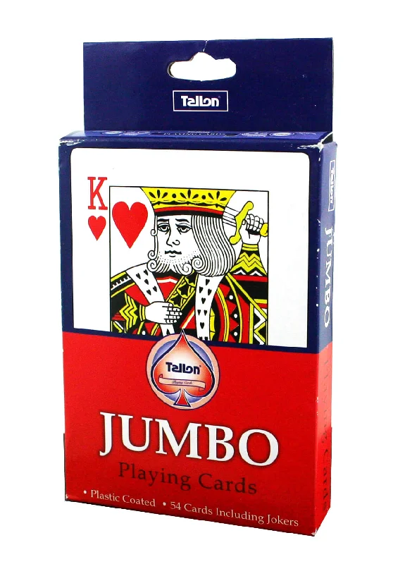 Plastic Coated Jumbo Playing Cards with 54 Cards Including Jokers