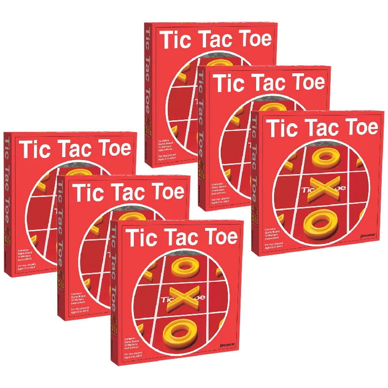 Pressman Tic Tac Toe Classic Board Game, 6-Pack