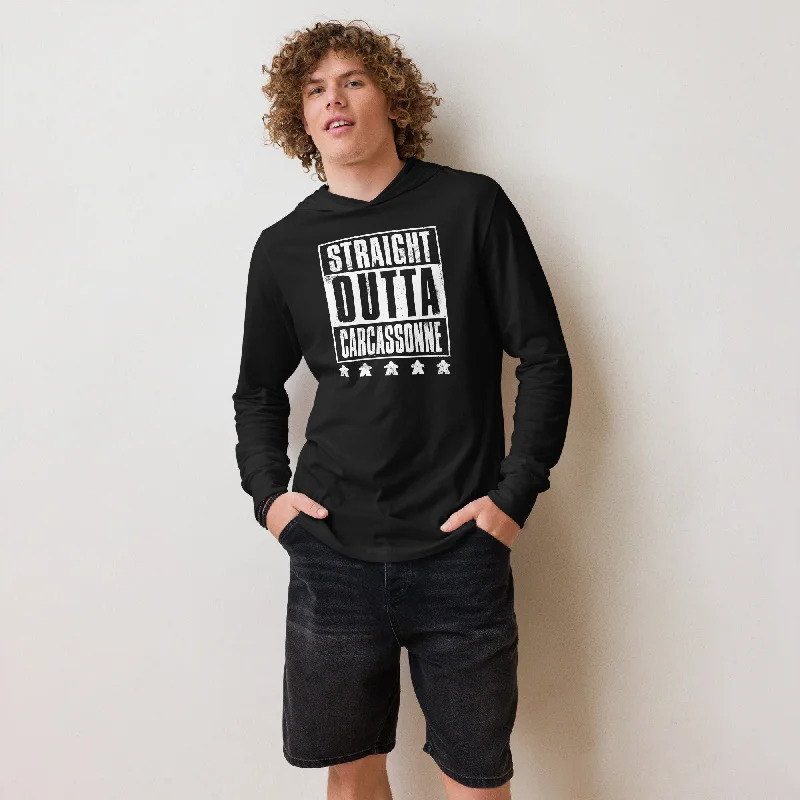 Straight OUTTA Carcassonne Board Game Hooded Longsleeve T-Shirt