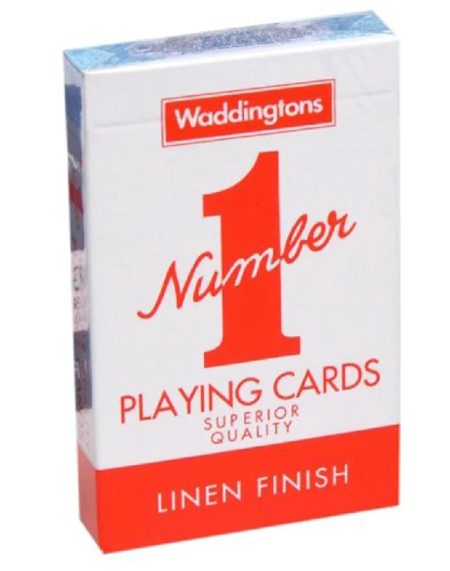 Waddingtons Playing Cards No. 1 Linen Finish Single Pack (Blue or Red)